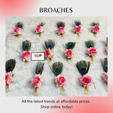 Morpankh Rose Flower Brooches Pin Pack, Brooch Pin Set For Men/Women/Kids Birthday and Event, Festivals, Wedding, Return Gift